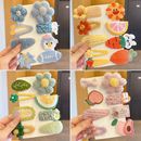 毛毛花朵发夹女儿童可爱碎发发卡夹子小女孩头饰边夹女童宝宝发饰