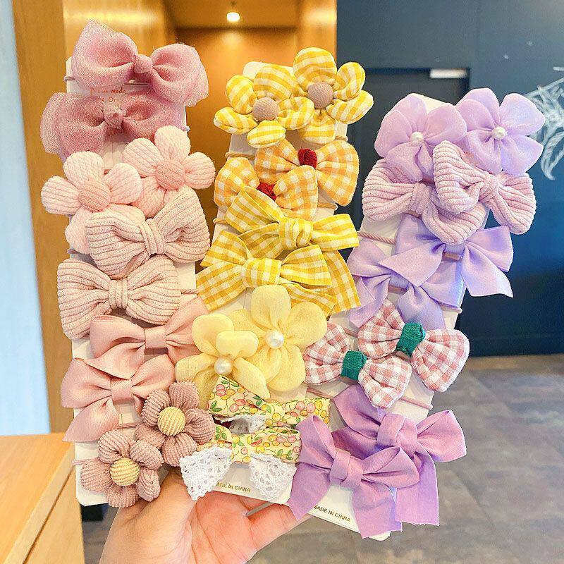 儿童皮筋宝宝发绳女童布艺花朵蝴蝶结不伤发饰可爱发圈扎马尾头饰