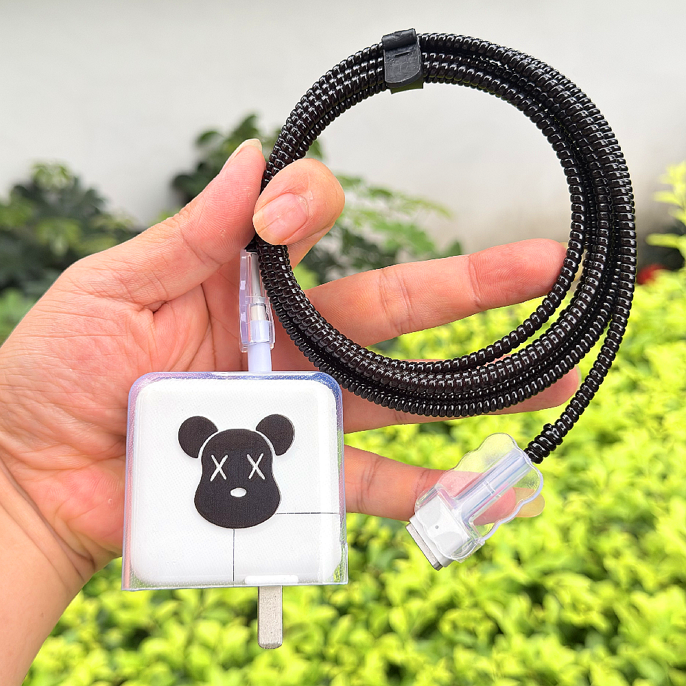 适用苹果笔记本MacBook pro M5 70W充电器壳M4 pro数据线保护套绳