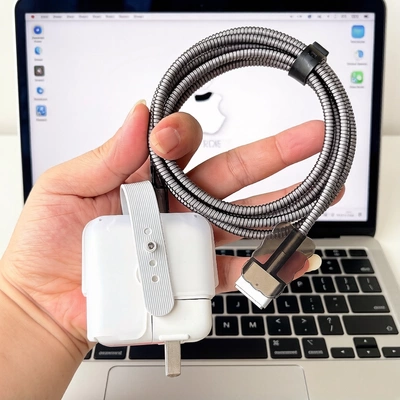 适用苹果Macbook pro M5 70W充电器壳M4 30W 96W数据线保护套绕绳