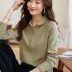 橄榄绿polo领长袖 衬衫 女高级感百搭双面保暖内搭翻领打底上0201e