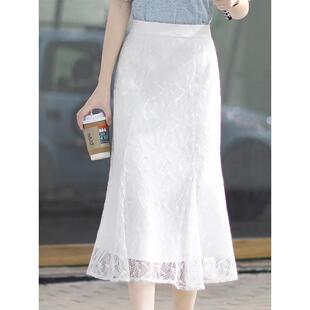 包臀裙大码 裙子中长款 长裙a字鱼0317r 新款 蕾丝半身裙女2026春夏季