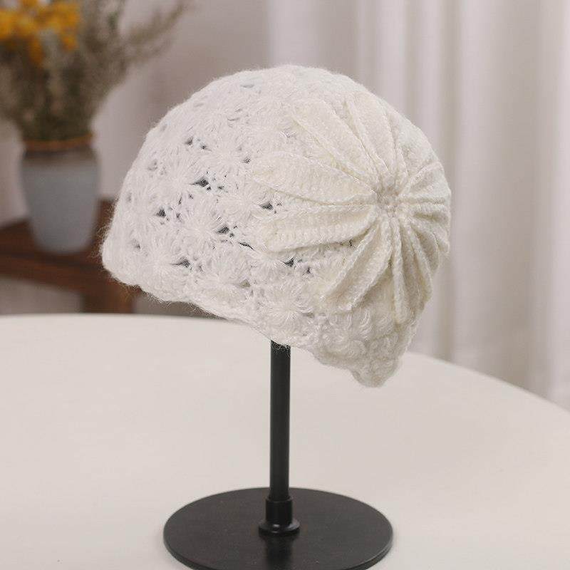 春秋帽子女韩版镂空手工钩花贝雷帽时尚蕾丝花边包头帽针织0119ud,服饰配件/皮带/帽子/围巾,帽子,淘宝优惠券,粉丝福利购,淘宝优惠卷