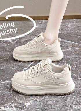 白色女鞋2026新款春季露脚小码34运动休闲鞋多用途厚底板鞋0209r
