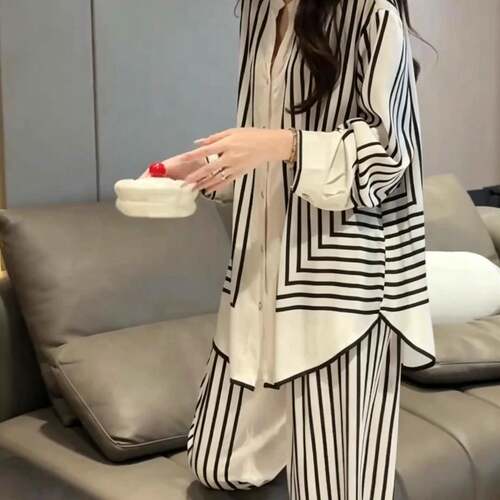 长袖睡衣女秋老钱风款2026新款冬长裤薄款冰丝家居服套装可0917e