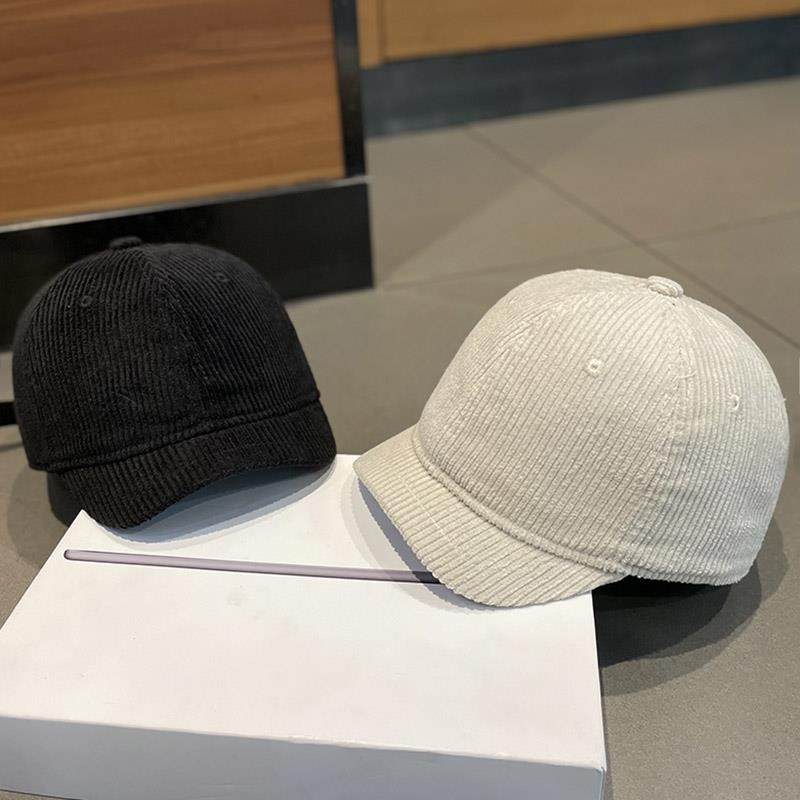 新款秋冬3cm短檐帽子男女同款棒球帽百搭条绒个性短沿帽子1109u1