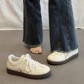 春季 运动板0206k 2026百搭休闲鞋 女小白鞋 潮牌复古厚底德训鞋