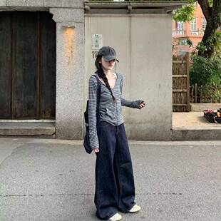 夏款灰色条纹薄款防晒开衫长袖连帽外套女夏季修身外搭空调0317d