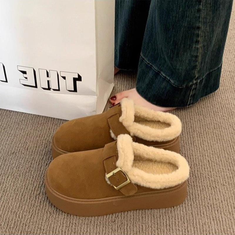 厚底加靴包头勃肯拖鞋外穿2025季新款毛毛拖1201k