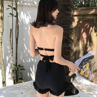 2026新款 分体遮肚泳衣保守女平角挂脖带钢托胸垫0325r1