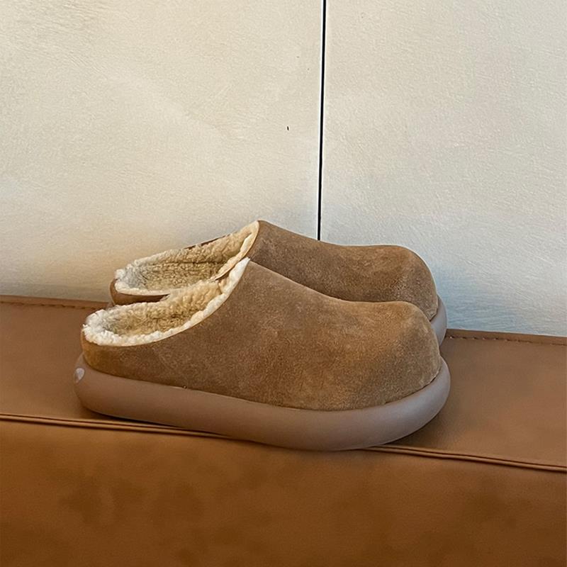 秋冬厚底加绒保暖勃肯鞋大头包头拖鞋女外穿2025新款冬雪地1123u