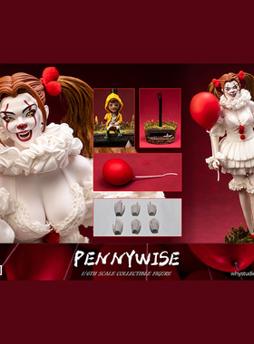 接单 WHY STUDIO 1/6 回魂小丑女潘尼怀斯 WS021 可动收藏人偶