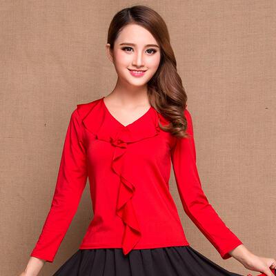 2025年广场舞服装春夏新款套装成人跳舞蹈服练功服喇叭中袖演出服