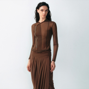 不对称拉链轻薄透气防晒通勤款 网纱皮肤衣 AW25 LUCENCY