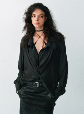 LUCENCY AW25 丝质垂感衬衫宽松通勤百搭气质休闲上衣