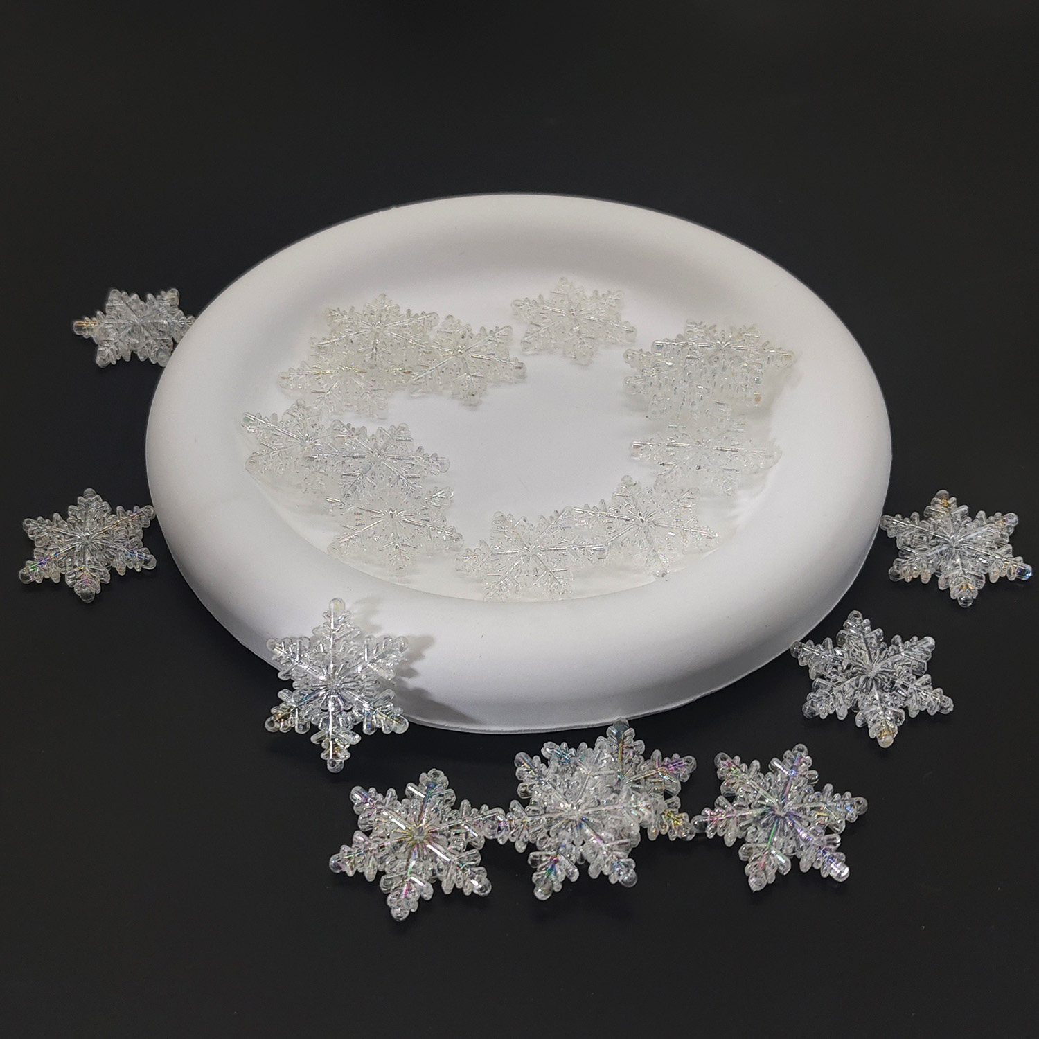 圣诞幻彩水晶雪花亚克力挂件