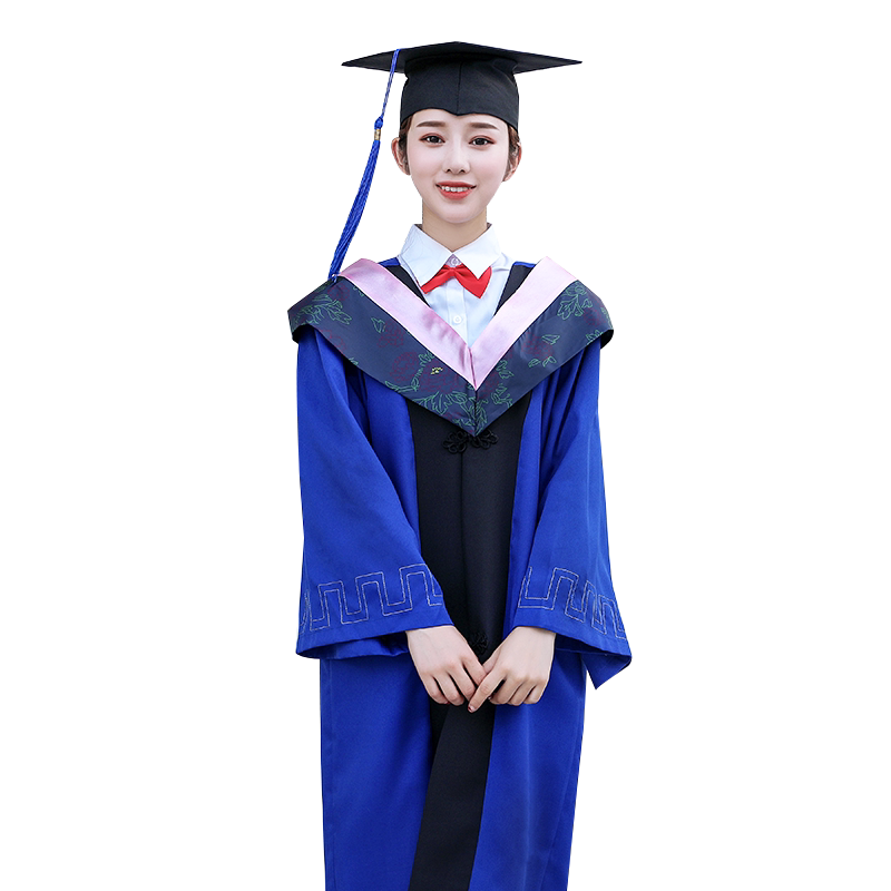 巴贝仕硕士服毕业礼服 文科垂布学士服学士帽学生装硕士服学位服