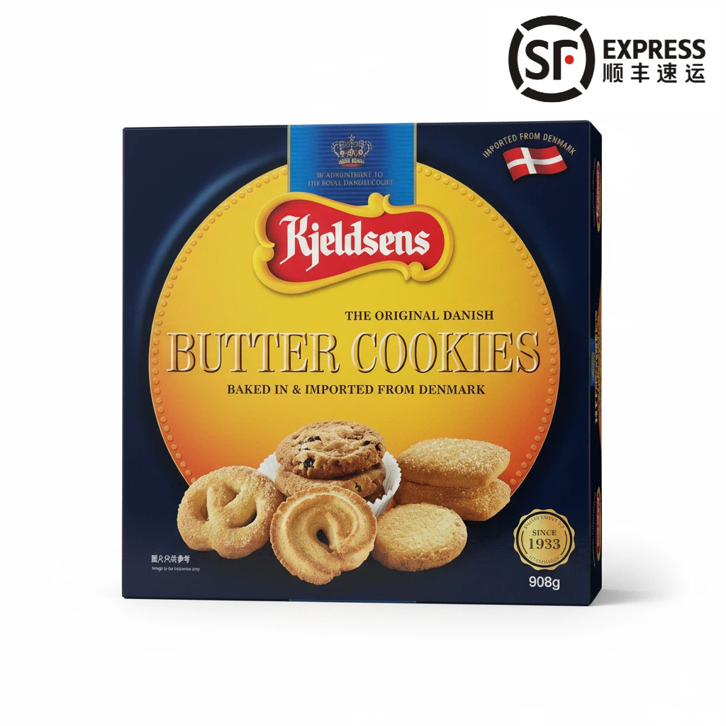 香港丹麦蓝罐曲奇饼干908g礼盒装