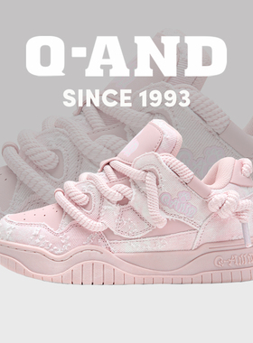 奇安达秋季学生粉色面包鞋运动鞋子大码女鞋41厚底增高情侣板鞋男