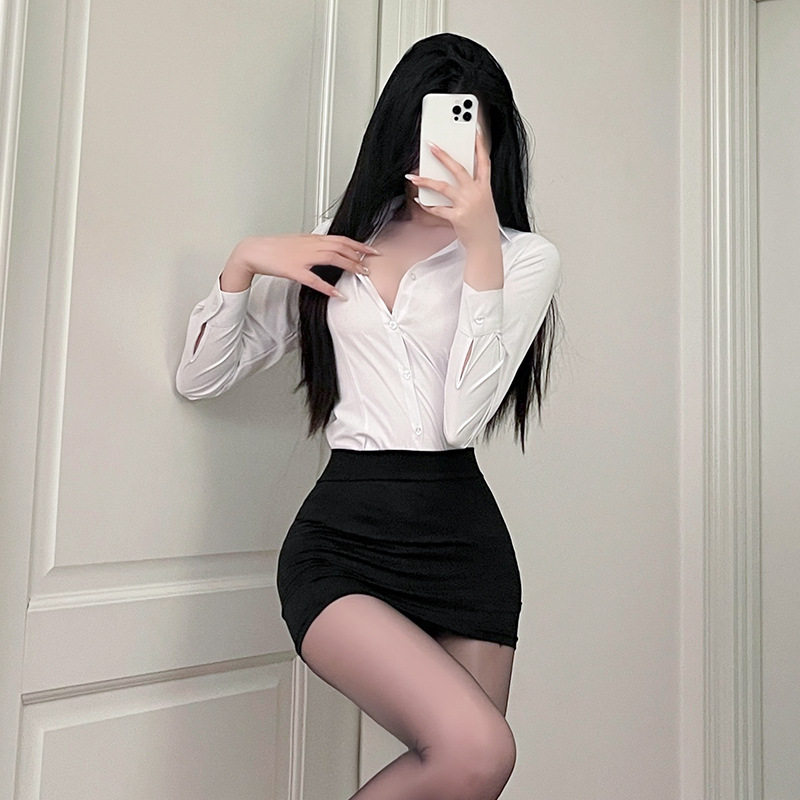 朵蜜拉性感秘书制服套装诱惑包臀激情夜店女白领纯欲风角色扮演