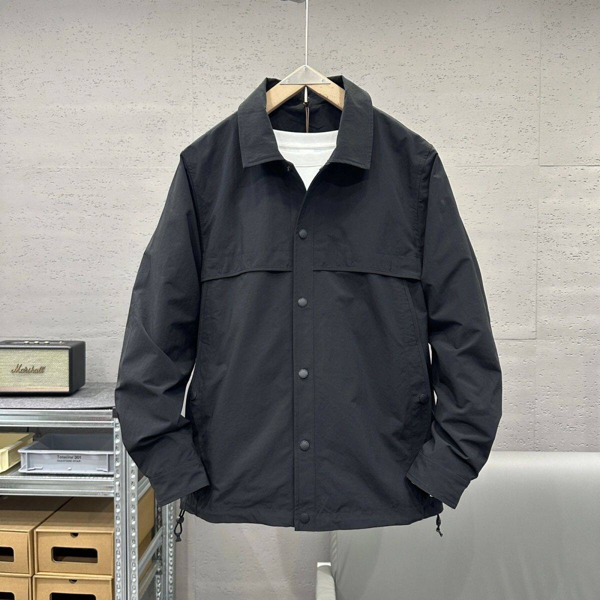 2026原创男装春季韩版宽松 纯色百搭 休闲翻领薄款夹克衫男