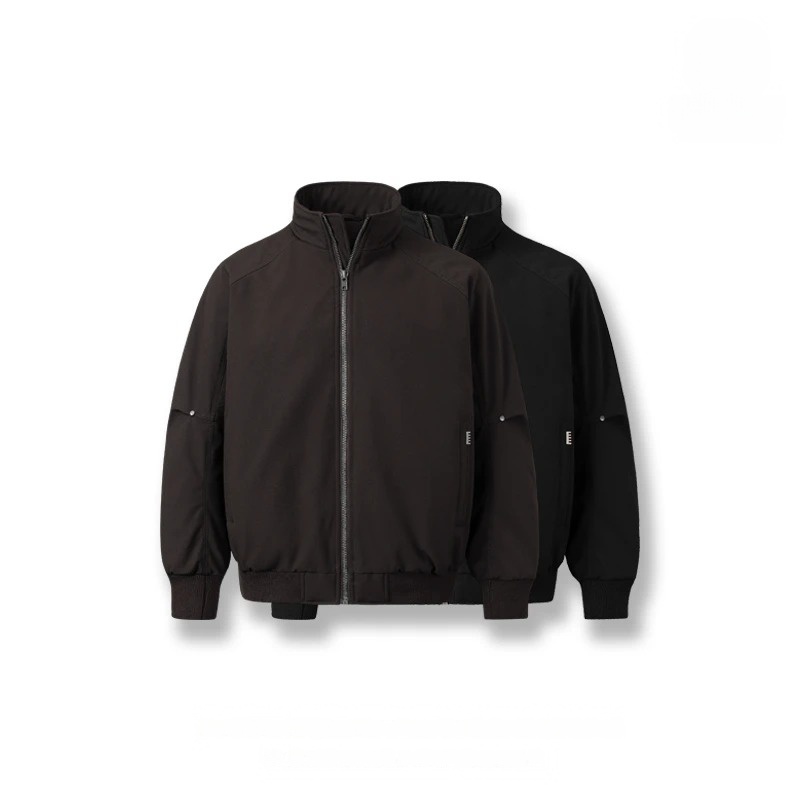 嘀嘀小新-硬汉风立领棉服外套加厚休闲百搭冬季时尚纯色设计感