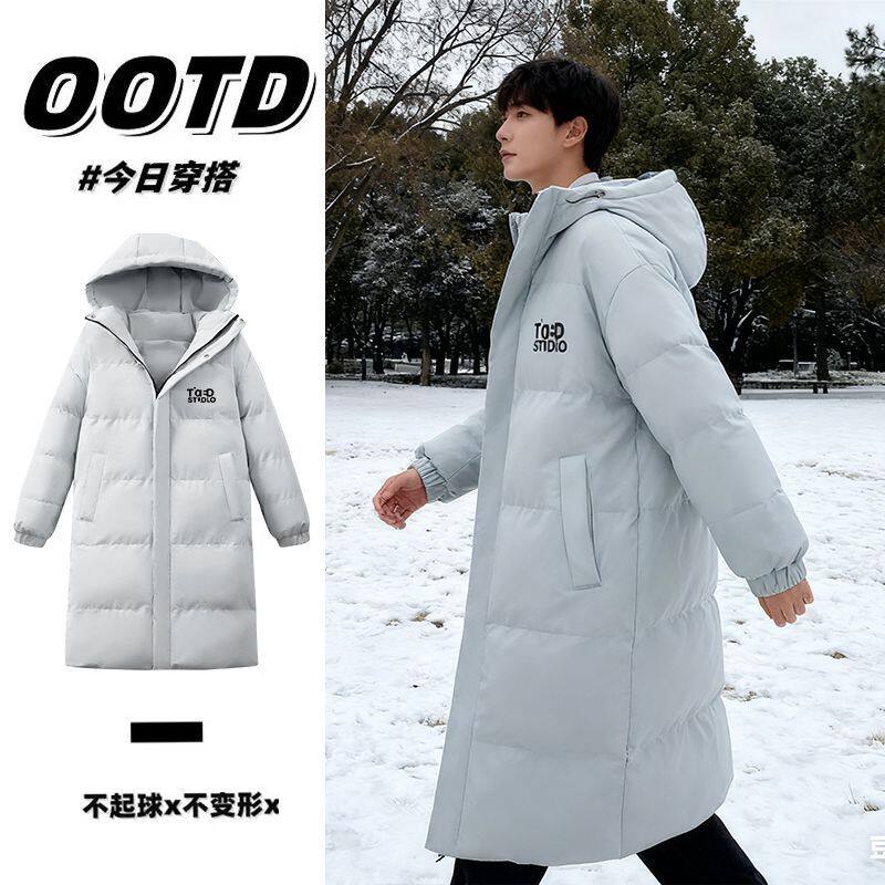 中长款棉服男女情侣款冬季新款加厚防雪棉衣外套男生连帽保暖棉袄