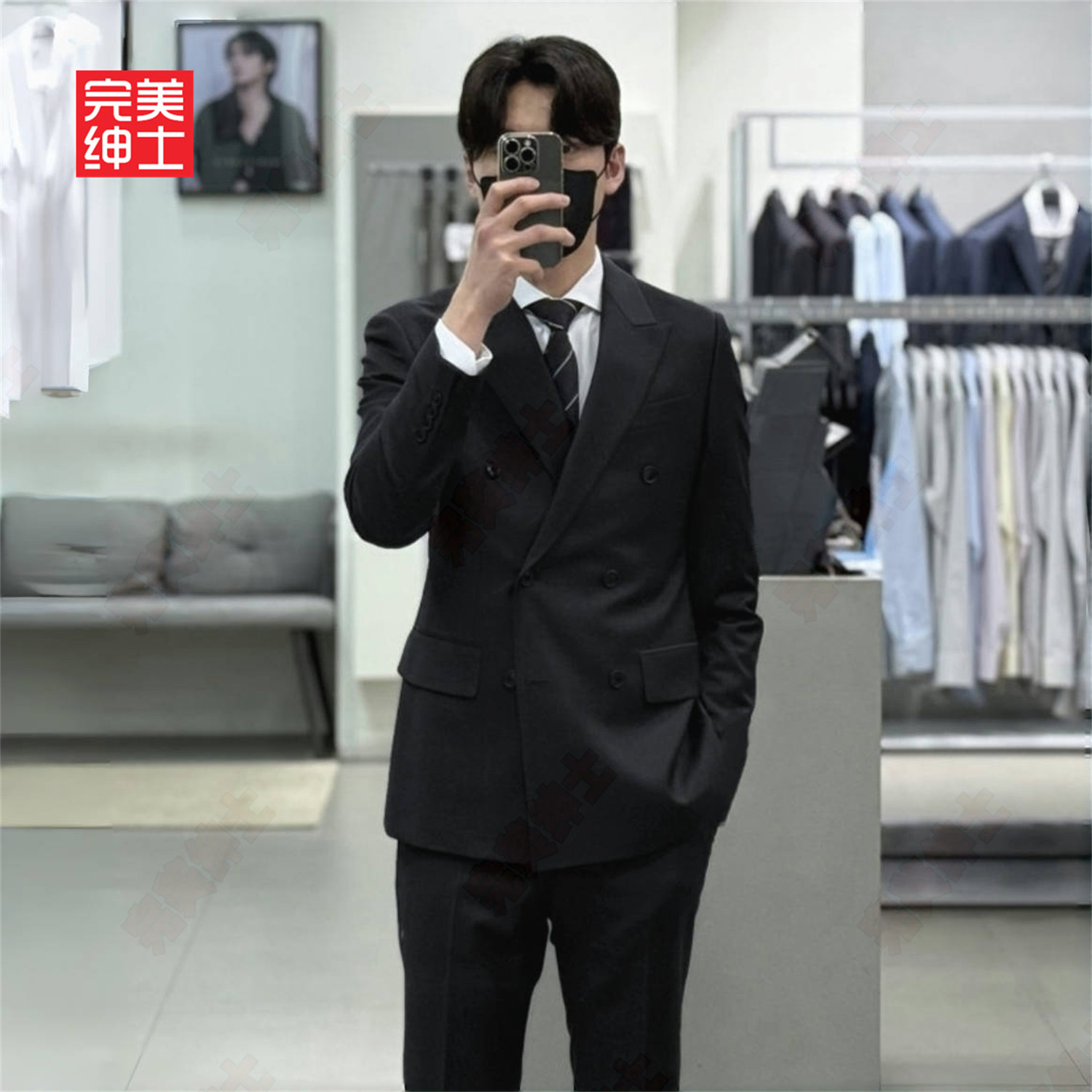 双排扣戗驳领西装男款高级感胖子穿大码结婚礼服男士西服套装高档