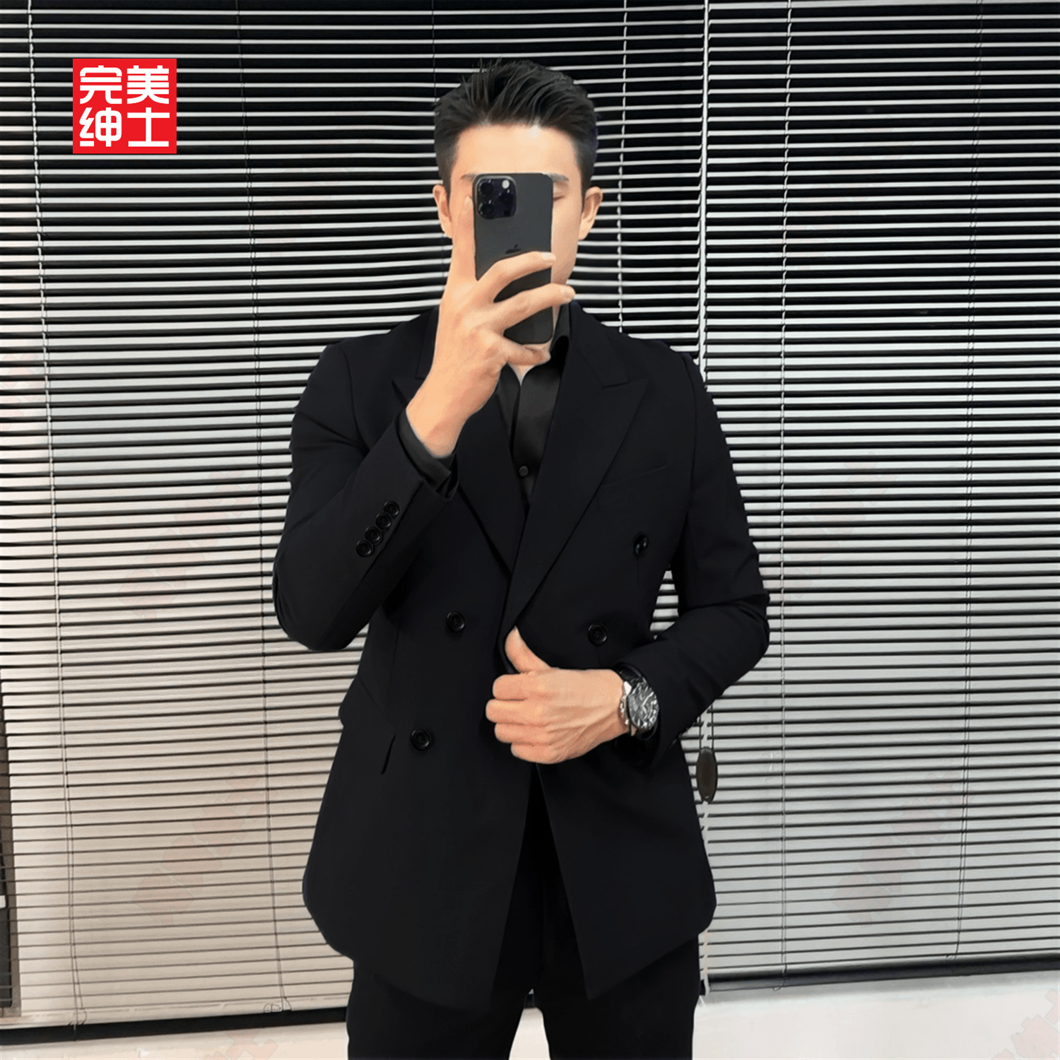 双排扣戗驳领西装男款高级感胖子穿大码结婚礼服男士西服套装高档