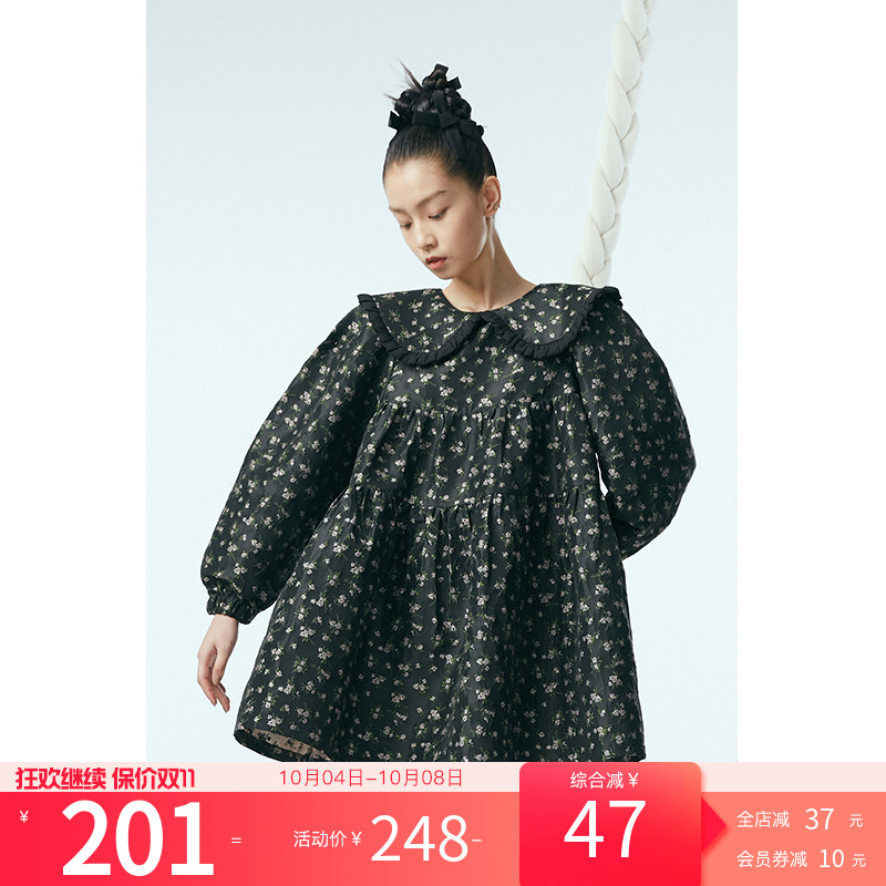 【夏季福利款】DIDDI 法式碎花连衣裙娃娃领宽松短款裙子