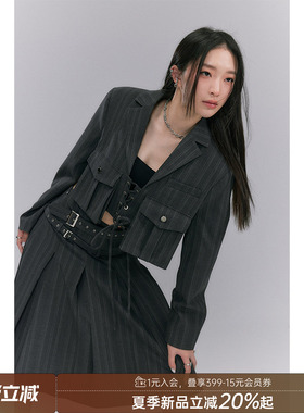 【清仓特惠】DIDDI工装袋短款黑色西装女显高显瘦休闲时尚外套