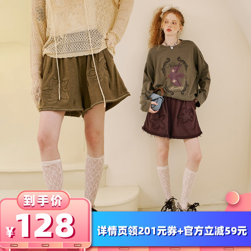 【所有女生的衣橱直播间】DIDDIMODA洗水做旧花朵短裤
