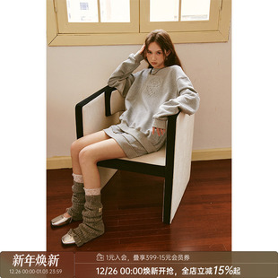 休闲套装 DIDDI MODA马赛克像素蝴蝶结卫衣包臀短裙两件套2025春季