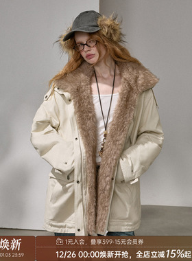 DIDDI MODA 毛领派克服巨好看的外套夹棉2025新款入冬厚外套棉服