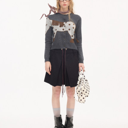 【1月9号 10:00抢新】DIDDI MODA 波点小马针织开衫