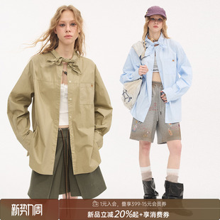 DIDDIMODA洗水刺绣领巾式 00新品 棉质衬衫