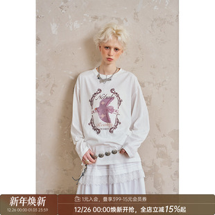 女春季 DIDDIMODA 印花t恤长袖 飞燕 宽松舒适潮流百搭