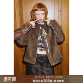 DIDDIMODA甜酷风撞色机车版 型夹克压线拼接皮衣外套女高级感