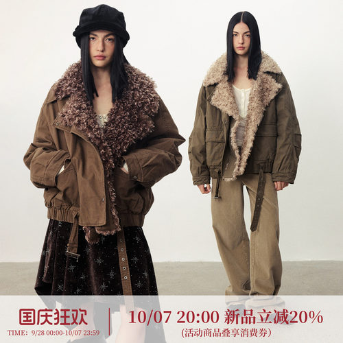 【10月7日20:00上新】DIDDIMODA 可拆卸毛领派克棉服水洗夹棉外套