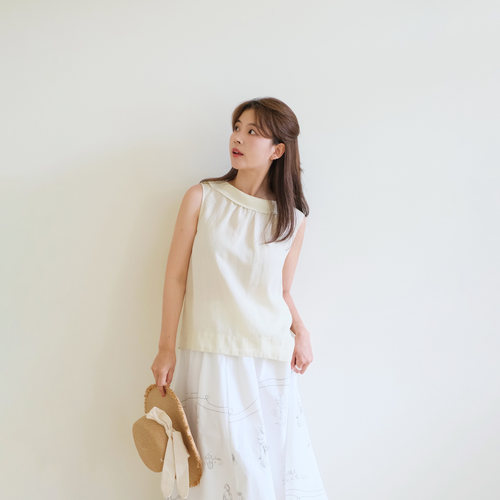 REST HEART 2026夏季新品 氛围感无袖可两穿荡领背心小衫