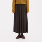 HEART 2025冬季 新品 REST 高腰松紧百褶长款 半身裙