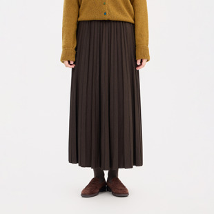 REST HEART 2025冬季新品 高腰松紧百褶长款半身裙