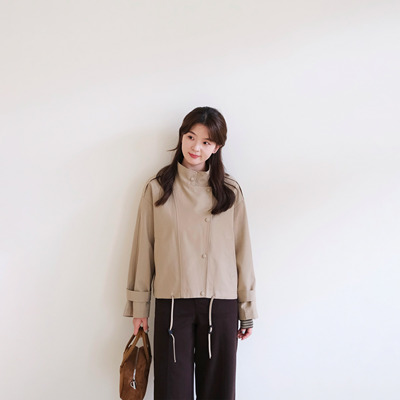 REST HEART 2026秋季新品 短款立领小个子工装夹克风衣