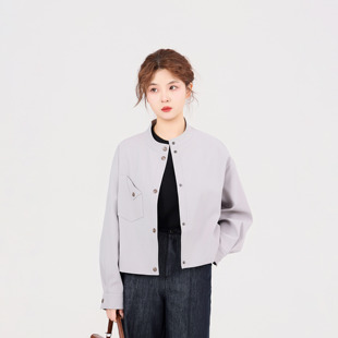 REST HEART 2026春季新品 小圆领短款风衣夹克