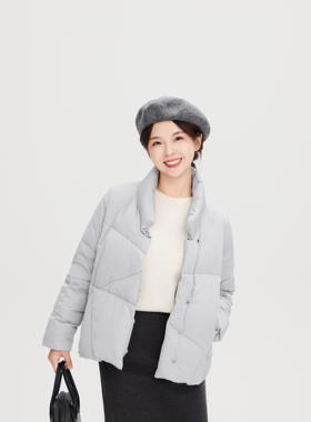 REST HEART 2024秋冬新品 小立领90白鸭绒羽绒服短款外套上衣女