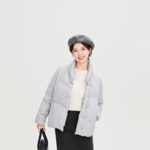 REST HEART 2024秋冬新品 小立领90白鸭绒羽绒服短款外套上衣女