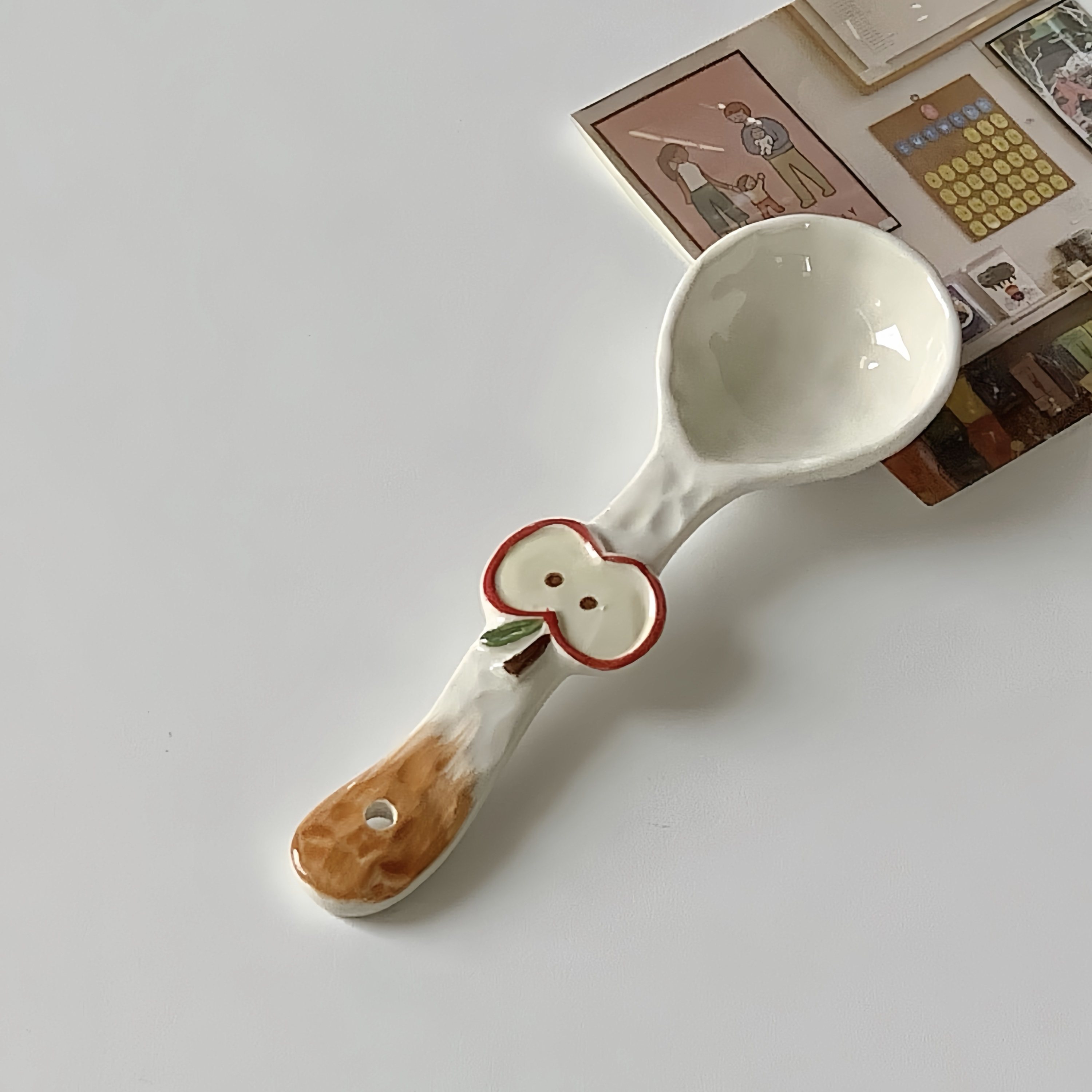 2025新款海派甜心可爱卡通陶瓷勺子家用吃饭勺汤匙汤勺甜品勺调羹