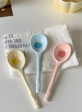 可爱燕麦高颜值长柄陶瓷酸奶调羹