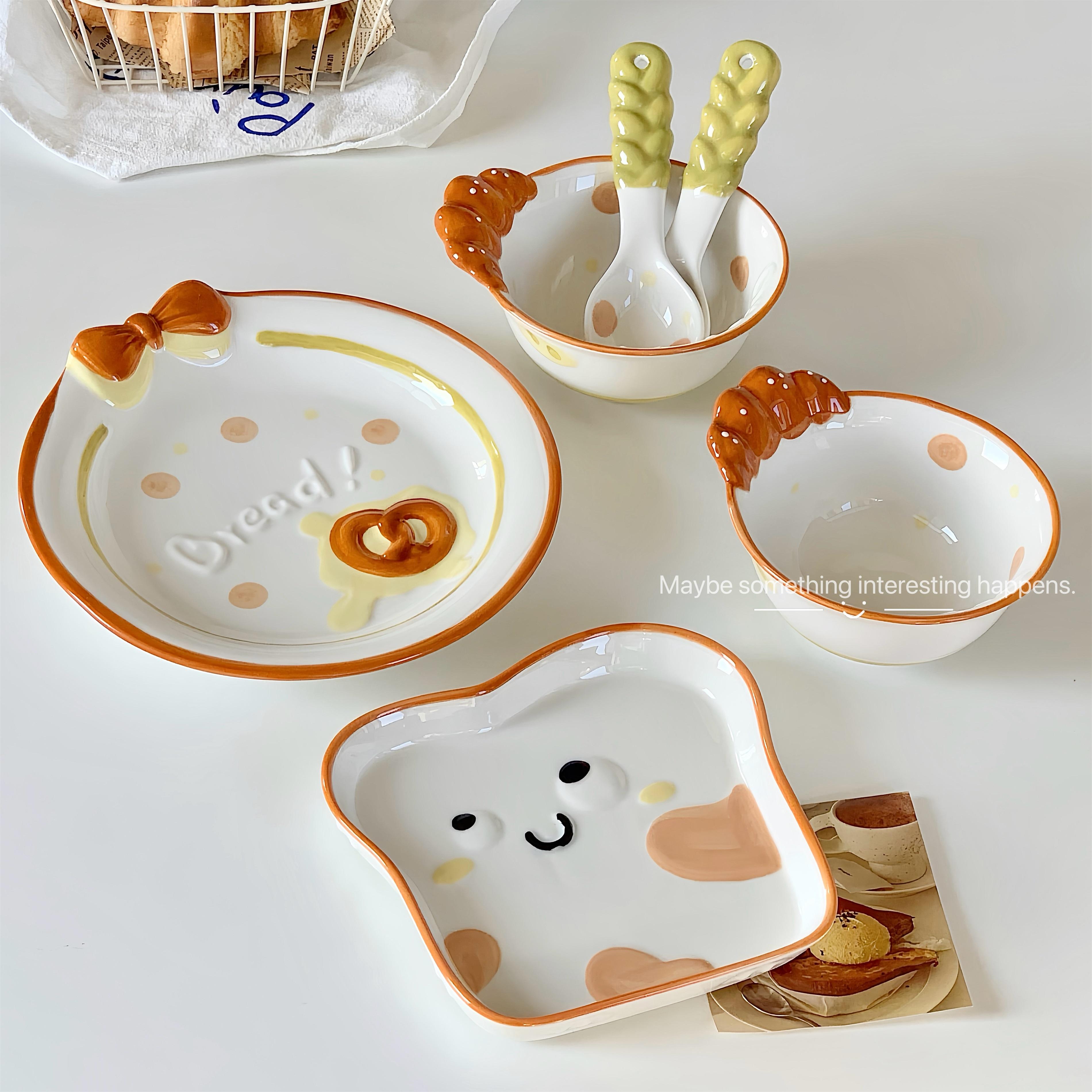 家用釉下彩水果点心盘手绘款ins不规则甜品蛋糕盘创意釉下彩盘子