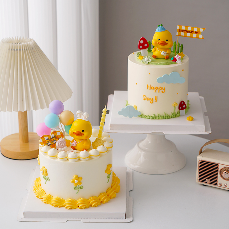 儿童小朋友生日周岁可爱摇头黄鸭蛋糕装饰摆件网红ins风烘焙插件,节庆用品/礼品,节日装扮用品,淘宝优惠券,粉丝福利购,淘宝优惠卷